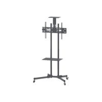 Manhattan TV & Monitor Mount, Trolley Stand, 1 screen, Screen Sizes: 37-65", Black, VESA 200x200 to 600x400mm, Max 40kg, LFD, Lifetime Warranty - Wagen - für Flachbildschirm / AV-Ausrüstung - Schwarz - Bildschirmgröße: 94-177.8 cm (37"-70")
