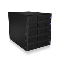 ICY BOX IB-575SSK-12G, 8,89 cm (3.5"), Rückwand, Schwarz, 3.5", SATA III, Serial Attached SCSI (SAS), Aluminium, Kunststoff, Stahl