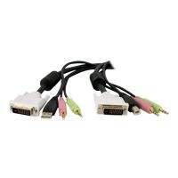 StarTech.com 1,8 m 4-in-1 USB Dual Link DVI-D KVM-Switchkabel mit Audio und Mikrofon - Tastatur- / Video- / Maus- / Audio-Kabel - USB, mini-phone stereo 3.5 mm, DVI-D (M)