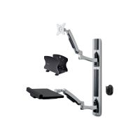 StarTech.com Workstation Wandhalterung, Monitor & PC & Tastatur Halterung - Befestigungskit - Workstation - für Flachbildschirm - Aluminium, Stahl - Schwarz - Bildschirmgröße: up to 68.6 / 82.3 cm (ultra-wide)