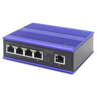 DIGITUS 4 Port Fast Ethernet Netzwerk Switch, Industrial, Unmanaged, 1 RJ45 Uplink