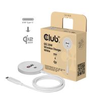 Club 3D Ladegerät Qi2 25 W kabellos WH Qi 2.2 MagSafe-kompatibles magnetisches Pad