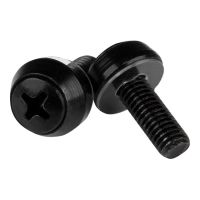 StarTech.com M5 x 12mm - Montageschrauben - 50er Pack - Schwarz - M5 Schrauben für Server Racks - Schrauben-Kit - Schwarz (Packung mit 50)