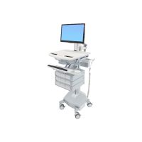 Ergotron Wagen - offene Architektur - für LCD-Display / PC-Ausrüstung - medizinisch - Kunststoff, Aluminium, verzinker Stahl - Grau, weiß, Polished Aluminum - Bildschirmgröße: bis zu 61 cm (bis zu 24 Zoll)
