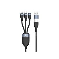 Conceptronic ETTA06B15 USB 3-in-1 PD 3.0 100W Schnellladekabel, 1,5m, 20V 5A, 480Mbps, E-Mark, 1,5 m, USB C, USB C/Micro-USB B/Lightning, USB 2.0, 0,48 Gbit/s, Schwarz