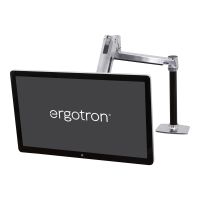 Ergotron LX - Befestigungskit (Verlängerungsarm, Stange, VESA-Adapter, Steh-Sitz-Arm, Tisch-Klemme, Befestigung für Kabeldurchgang) - für LCD-Display - Aluminium - Polished Aluminum - Bildschirmgröße: bis zu 106,7 cm (bis zu 42 Zoll)
