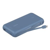 Belkin BoostCharge - Powerbank - mit integriertem Kabel - 20000 mAh - 30 Watt - PD - 3 Ausgabeanschlussstellen (2 x USB-C, USB)