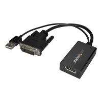 StarTech.com DVI auf DisplayPort Adapter mit USB Power - DVI-D zu DP Video Adapter - DVI zu DisplayPort Konverter - 1920 x 1200 - Videoadapter - Dual Link - DVI-D (M)