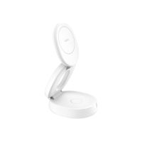 Belkin BoostCharge - Kabelloses Ladegerät - 2-in-1, Qi2, magnetisch, faltbar + AC-Netzteil