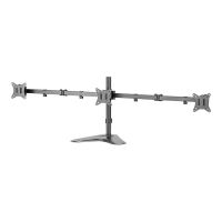 LogiLink Aufstellung - einstellbarer Doppelarm - für 3 Monitore - Armlänge: 658 mm, mit Smartphone-Halterung - Kunststoff, Stahl, Aluminium - Schwarz - Bildschirmgröße: 43.2-68.6 cm (17"-27")