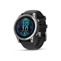 Garmin fenix E - 47 mm - Edelstahl - Sportuhr mit Band - Silikon - schwarz - Handgelenkgröße: 125-208 mm - Anzeige 3.3 cm (1.3")