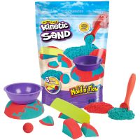 Spin Master Kinetic Sand Mold n’ Flow Set, Kinetischer Sand für Kinder, 3 Jahr(e), Rot, Türkis