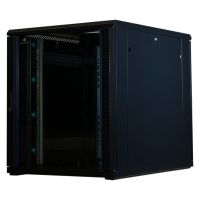 Rockstable 18 HE 19" Serverschrank mit Glastür, Freistehendes Gestell, 18U, 800 kg, Sperrschloss, Ablageschienen, Verstellbare Füße