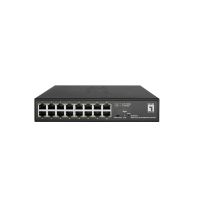LevelOne Hilbert 10” 16-Port Gigabit Smart Lite Switch, 16 x Gigabit RJ45 (10/100/1000), Managed, L2, Gigabit Ethernet (10/100/1000), Vollduplex, Rack-Einbau