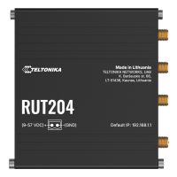 Teltonika RUT204, Router für Mobilfunknetz, Schwarz, Aluminium, DIN-Schienen-/Wandmontage, Industriell, Signalstärke, LAN, Leistung