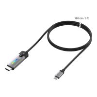 j5create JCC157 - Adapterkabel - 24 pin USB-C männlich zu HDMI männlich - 1.8 m - abgeschirmt - Weltraum grau/schwarz - unterstützt 4K 144 Hz (3840 x 2160)