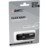 EMTEC B110 Click Easy 3.2, 512 GB, USB Typ-A, 3.2 Gen 2 (3.1 Gen 2), 20 MB/s, Dia, Schwarz