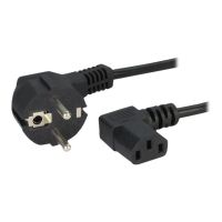 Inter-Tech Stromkabel - power IEC 60320 C13 links gewinkelt zu power CEE 7/7 (S)