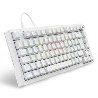 Sharkoon SGK25, 75%, Kabelgebunden, USB, QWERTZ, RGB-LED, Weiß