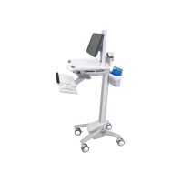 Ergotron Wagen - für LCD-Display / PC-Ausrüstung - medizinisch - Kunststoff, Aluminium, verzinker Stahl - Grau, weiß, Polished Aluminum - Bildschirmgröße: bis zu 61 cm (bis zu 24 Zoll)