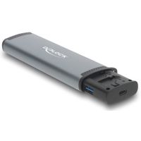 Delock USB 5 Gbps Kartenleser mit SD und Micro SD Slot und Aufbewahrungsfächern für Speicherkarten, MicroSD (TransFlash), SD, Schwarz, Grau, 5000 Mbit/s, Aluminium, USB 3.2 Gen 1 (3.1 Gen 1) Type-A/Type-C, 40 mm