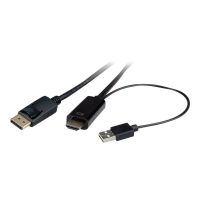 ROTRONIC-SECOMP Roline - Videokabel - HDMI, USB (nur Strom) männlich zu DisplayPort männlich - 1 m - abgeschirmt - Schwarz - unterstützt 4K 60 Hz (3840 x 2160)