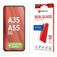 E.V.I. Displex Panzerglas (10H, 2D) für Samsung Galaxy A35/A55 5G, Eco-Montagerahmen, kratzer-resistent, Samsung, Galaxy A35/A55 5G, Trockene Anwendung, Schmutzabweisend, Kratzresistent, Schockresistent, Stoßfest, Transparent, 1 Stück(e)