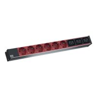 Bachmann Stromverteilungseinheit (Rack - einbaufähig) - Wechselstrom 230 V - 1-phasig - Eingabe, Eingang IEC 60320 C20 - Ausgangsanschlüsse: 9 (3 x IEC 60320 C19, 6 x Leistungs-CEE 7/3)