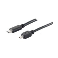 ShiverPeaks 77145-3.0, 3 m, USB C, Micro-USB B, USB 2.0, 0,48 Gbit/s, Schwarz