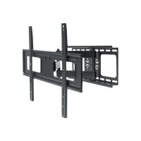 Manhattan TV & Monitor Mount, Wall, Full Motion, 1 screen, Screen Sizes: 37-65", Black, VESA 200x200 to 600x400mm, Max 50kg, LFD, Tilt & Swivel with 3 Pivots, Lifetime Warranty - Klammer - für LCD TV - stabiler Stahl - Schwarz - Bildschirmgröße: 94-177.8 