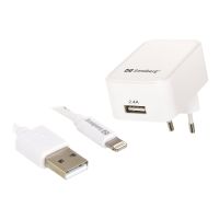 SANDBERG Netzteil - 2.4 A (USB) - auf Kabel: Lightning - für Apple iPad/iPhone/iPod (Lightning)