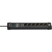 Brennenstuhl 1951160400, 1,8 m, Drinnen, IP20, Schwarz, 6 AC-Ausgänge, 90 mm