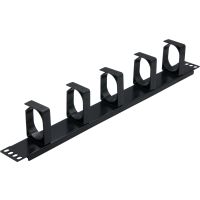 Rockstable 1 HE 19" 5-Fach Rangierpanel, Kabelmanagementtafel, Schwarz, 1U, 48,3 cm (19 Zoll), 483 mm, 74 mm