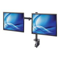 Manhattan TV & Monitor Mount, Desk, Full Motion, 2 Screens, Screen Sizes: 10-27", Black, Clamp Assembly, Dual Screen, VESA 75x75 to 100x100mm, Max 8kg (each)