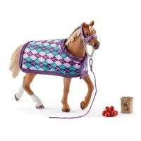 Schleich HORSE CLUB Englisches Vollblut Mit Decke, 5 Jahr(e), Mehrfarbig, Kunststoff, 1 Stück(e)