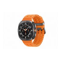 Samsung Galaxy Watch Ultra - 47 mm - titanfarben grau - intelligente Uhr mit Marineband - Gummi - Orange - Bandgröße: S/M/L - Anzeige 3.73 cm (1.5")