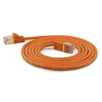 WANTEC Extra dünnes CAT7 SSTP Patchkabel, 10 m, Cat7, S/FTP (S-STP), RJ-45, RJ-45, Orange