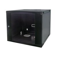Intellinet Network Cabinet, Wall Mount (Double Section Hinged Swing Out), 15U, Usable Depth 235mm/Width 465mm, Black, Flatpack, Max 30kg, Swings out for access to back of cabinet when installed on wall, 19", Parts for wall install (eg screws/rawl plugs)