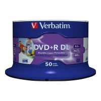 Verbatim 50 x DVD+R DL - 8.5 GB 8x - mit Tintenstrahldrucker bedruckbare Oberfläche