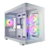 FSP S380-WA, Micro Tower, PC, Weiß, micro ATX, Mini-ITX, SPCC, Gehärtetes Glas, Gaming