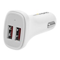 StarTech.com Dual Port USB KFZ Ladegerät - 24W/4.8 - Weiß - 2 Port USB Autoladegerät - Auto-Netzteil - 24 Watt - 4.8 A - 2 Ausgabeanschlussstellen (USB)