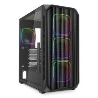 Sharkoon AK5M RGB, Midi Tower, PC, Schwarz, ATX, micro ATX, Mini-ITX, Multi, Taschenlüfter
