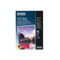 Epson Matte Paper-Heavy Weight, DIN A3, 167 g/m², 50 Blatt, Tintenstrahldrucker, A3 (297x420 mm), Matt, 50 Blätter, 167 g/m², Weiß