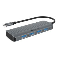 ICY BOX IB-DK4022a-CPD, 6 in 1 Docking station, 1x HDMI 4K60Hz, 4x USB Type-A 5 Gbit/s, 1x USB Type-C for PD 3.0 max 100W, Kabelgebunden, USB 3.2 Gen 1 (3.1 Gen 1) Type-C, 100 W, Aluminium, Silber, 5 Gbit/s, 4K Ultra HD