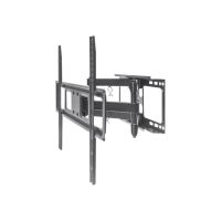 Manhattan TV & Monitor Mount, Wall, Full Motion, 1 screen, Screen Sizes: 37-65", Black, VESA 100x100 to 600x400mm, Max 40kg, LFD, Tilt & Swivel with 3 Pivots, Lifetime Warranty - Klammer - für LCD-TV / gekrümmter LCD-TV - Stahl - Schwarz - Bildschirmgröße