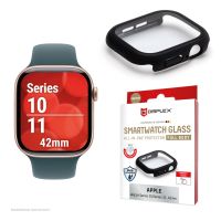 E.V.I. Apple Watch 11/10 (42mm) Premium Full Body Schutzglas, matt-schwarz, Displayschutz, Smartwatch, Schwarz, Apple, Apple Watch Series 11; Apple Watch Series 10 (42 mm), Glas, Polycarbonat (PC)