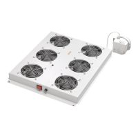 DIGITUS DN-19 FAN-6-SRV - Rack-Dach mit 2 Lüftern - mit 6 Ventilatoren, Thermostat - Hellgrau, RAL 7035 - 48.3 cm (19")