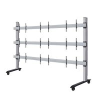 B-TECH BT9371-LG-LSAC-3X3, Tragbar, Schwarz, Silber, 137,2 cm (54"), Flur, 600 x 400 mm