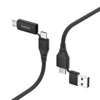 Hama 00201537, 1,5 m, USB A/USB C, USB C/Micro-USB B, USB 2.0, 0,48 Gbit/s, Schwarz