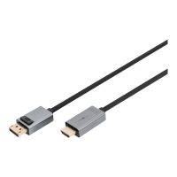 DIGITUS Adapterkabel - DisplayPort männlich zu HDMI männlich - 1 m - abgeschirmt - Schwarz - 4K-Support (3840 x 2160)